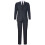 (38) Men's 3 Piece Charcoal Grey Herringbone Tweed Suit 3