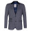 (34) Mens 3 Piece Blue Grey Herringbone Check Suit 4