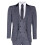 (34) Mens 3 Piece Blue Grey Herringbone Check Suit 1