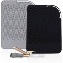 NITAIUN 2 Pcs Hitze Matte für Haarglätter Silikon Lockenstab Matte Silikon hitzebeständig Matte für Haarglätter...