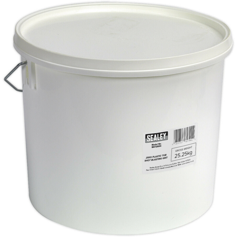 25Kg Shot Blasting Grit Plastic Tub - Sand Blasting Abrasive 200 - 700 Micron 5056524263228