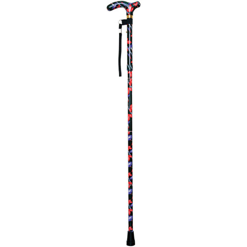 Loops Deluxe Ambidextrous Foldable Walking Cane - 5 Height Settings - Kimono 2
