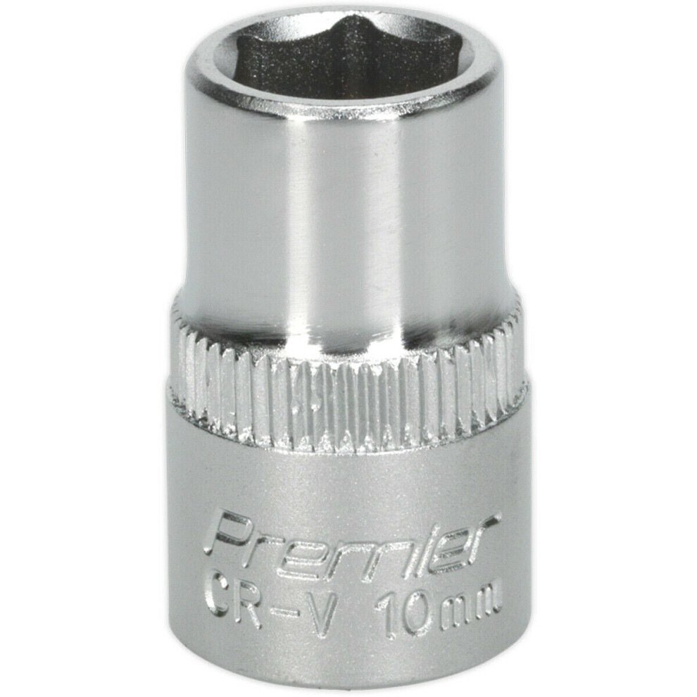 Loops 10Mm Forged Steel Drive Socket - 3/8" Square Drive - Chrome Vanadium Socket