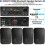Loops Bluetooth Sound System 4x Black 200W Wall Speakers - 2 Channel Stereo Amplifier 2