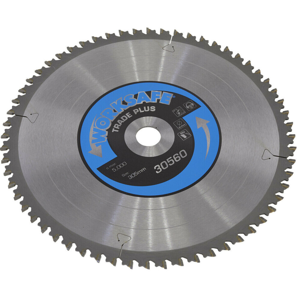 305mm TCT Circular Saw Blade - 25.4mm Bore - 60 TPU - Ultra Thin Wood Blade