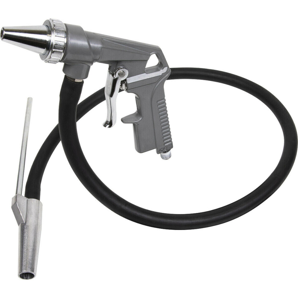 BULK FEED Sandblasting Gun - 6mm Nozzle Sand Chilled Iron & Glass - 1m Grit Hose