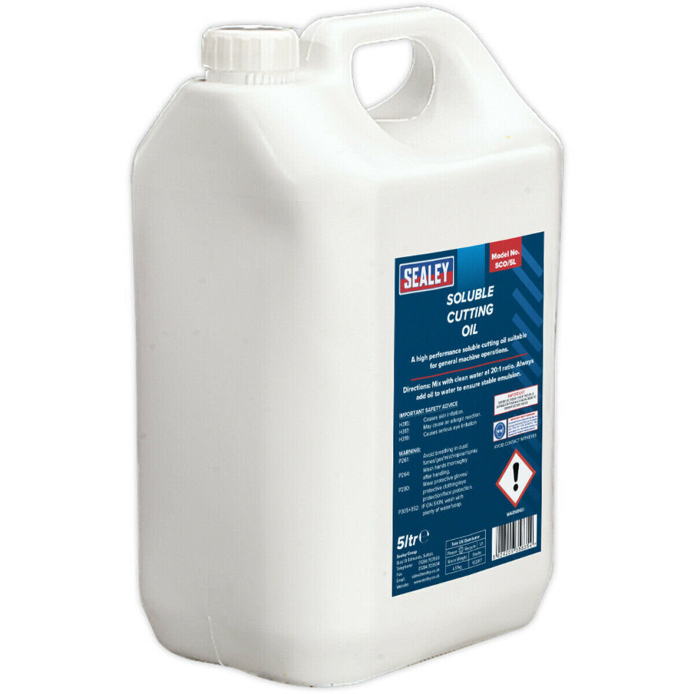 5L Soluble Cutting Oil - Lubricating & Cooling Fluid - Suits Drill Bits & Blades 5056581912916