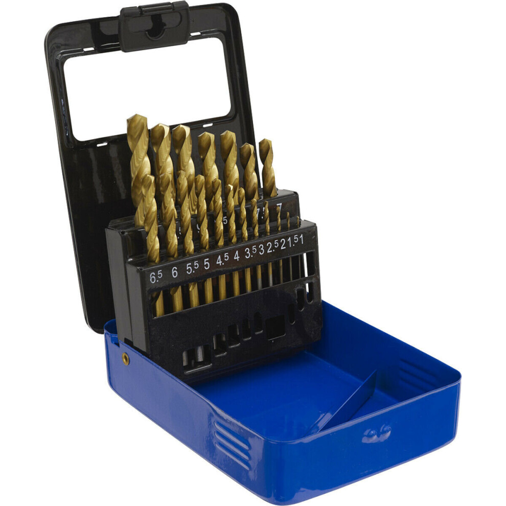 19 Piece Fully Ground Hss Drill Bit Set - 1Mm To 10Mm Sizes - Split Point Tip 5056524244982