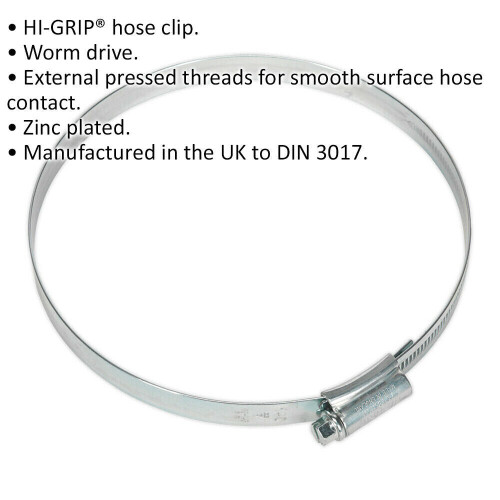 Loops 10 PACK Zinc Plated Hose Clip - 110 to 140mm Diameter - External Pressed Threads 1