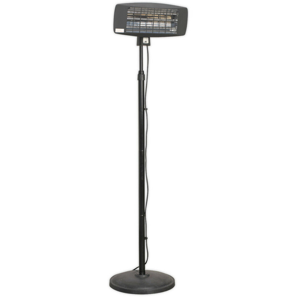 2000W Infrared Quartz Patio Heater - High Efficiency - Telescopic Floor Stand