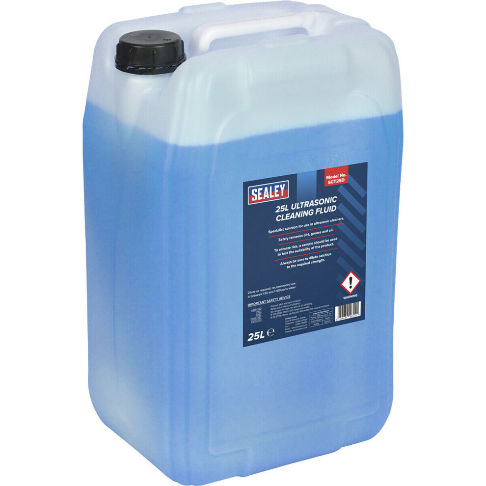 25L Ultrasonic Cleaning Fluid - Safely Removes Dirt Grease & Oil - Concentrated