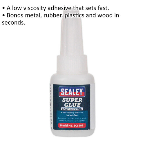 Loops 5g Fast Setting Super Glue - Low Viscosity Adhesive - Bonds Metal Rubber Plastic 1