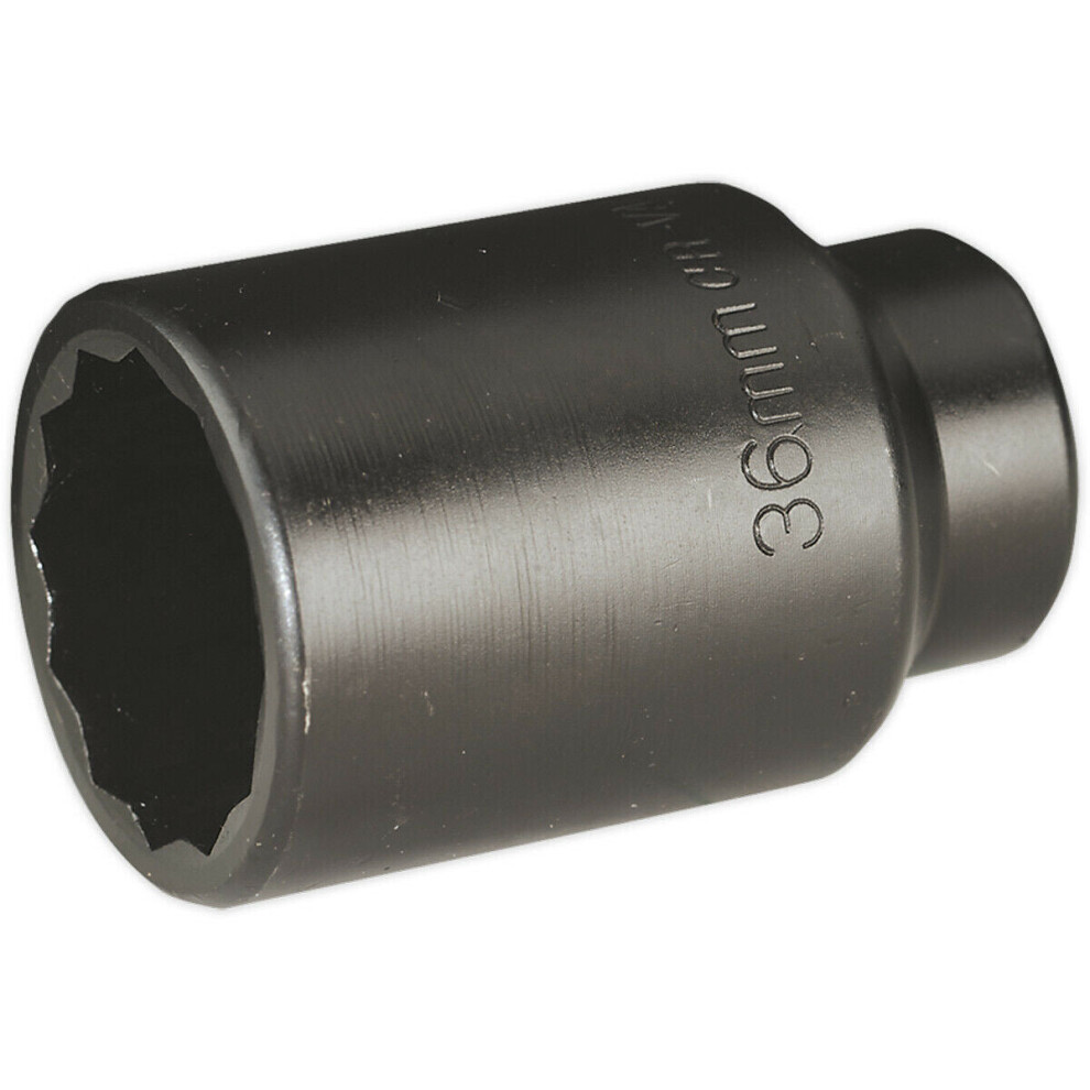 Loops 36Mm Bi-Hex Deep Impact Socket - 1/2 Inch Sq Drive - Chromoly Wrench Socket