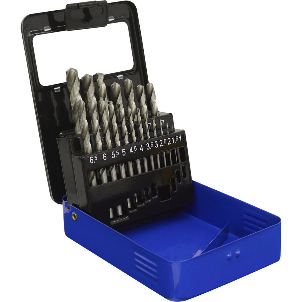 19 Piece Fully Ground Hss Drill Bit Kit - 1Mm To 10Mm Sizes - Split Point Tip 5056524244999