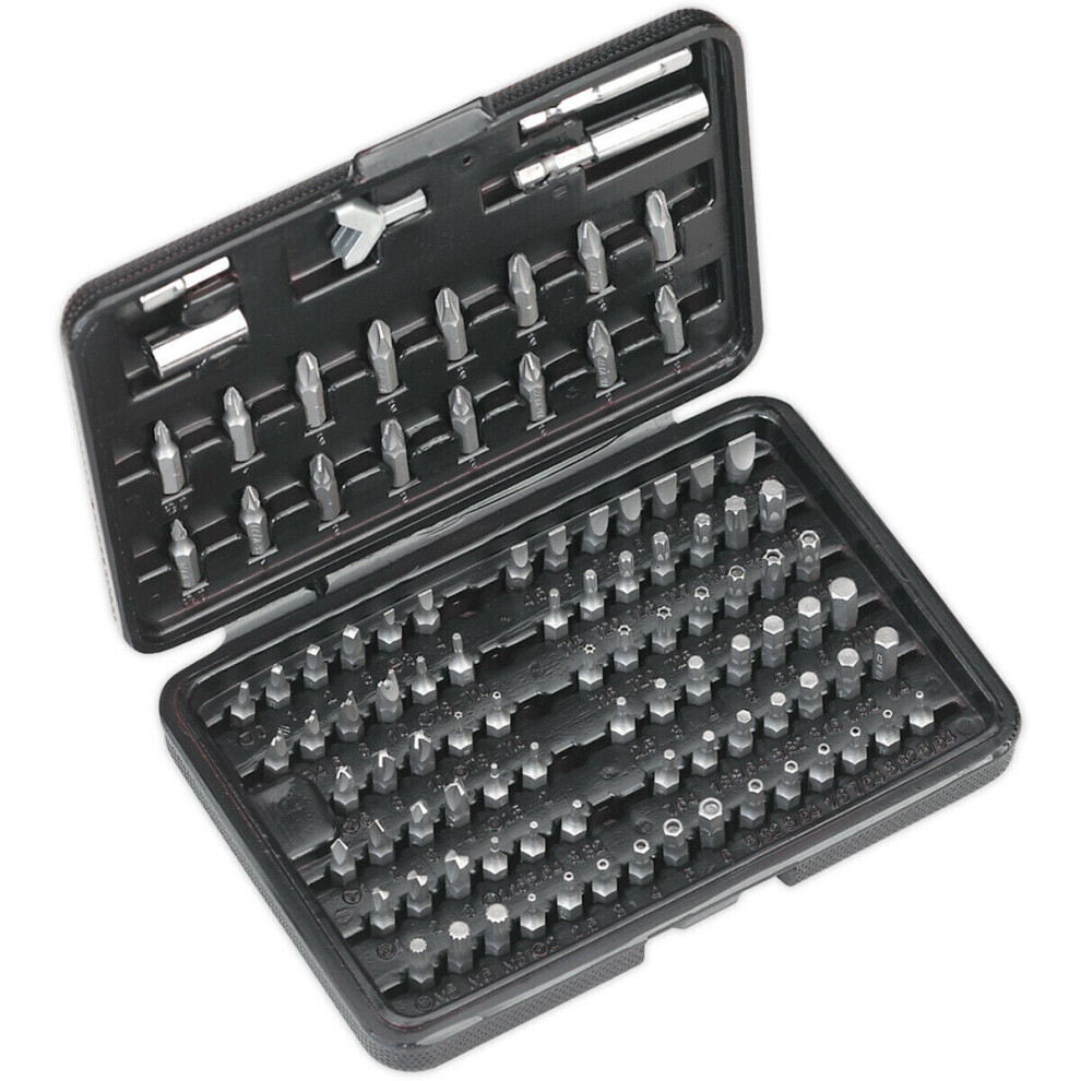 100 Piece Power Tool Security Bit Set - Chrome Steel Driver Bits - Storage Case 5056581903280