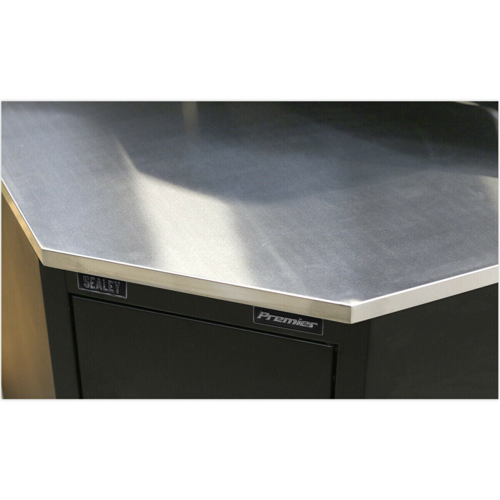 930mm Stainless Steel Corner Worktop for ys02615 Modular Corner Floor Cabinet-image-OPC-P8WKNXJ-NEW