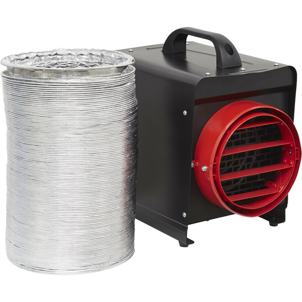 Industrial Fan Heater with 6m Ducting - 3 Kilowatt - Thermostat Control