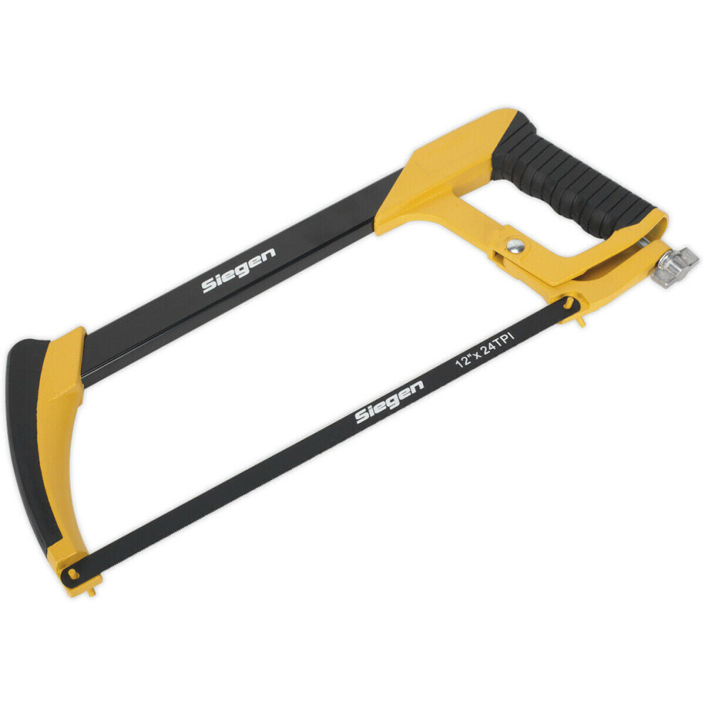 300mm Engineers Hacksaw - 90 & 45Ã‚Â° Tubular Frame Rubber Grip Carbon Steel Blade