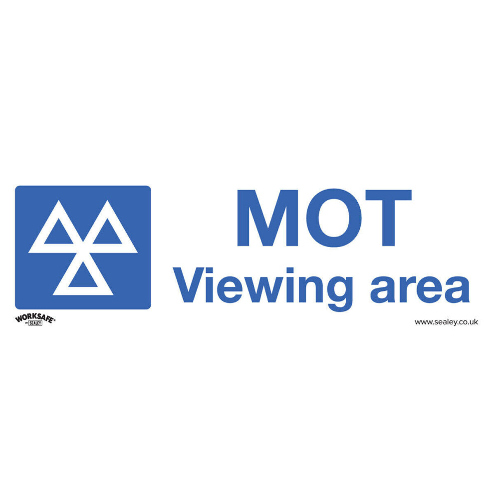 1x MOT VIEWING AREA Health & Safety Sign - Self Adhesive 300 x 100mm Sticker