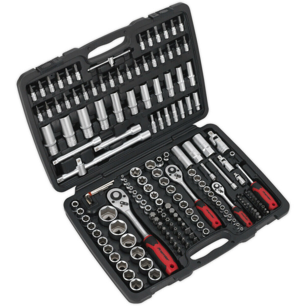 172pc PREMIUM Socket / Bit & Ratchet Handle Set - 1/4" 3/8" 1/2" Drive 6 Point