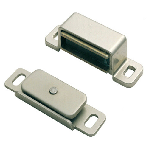 Loops 2x Magnetic Cupboard Door Catch 36.5mm Fixing Centres 3.5kg Pull Nickel Plated 2