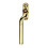 Loops Cranked Locking Window Espagnolette Handle Left Handed 110mm Polished Brass 2