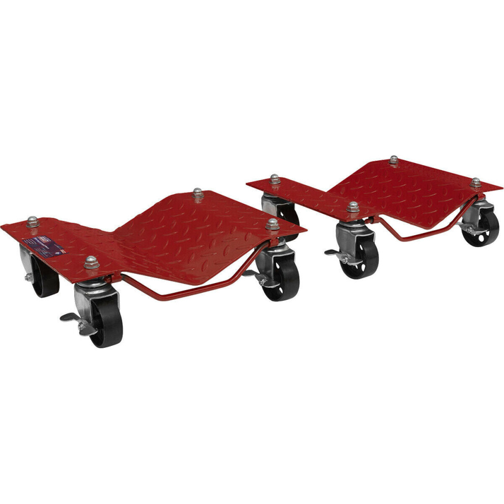 PAIR Heavy Duty Wheel Dolly Set - 680kg Capacity Per Dolly - 4 x 75mm Castors