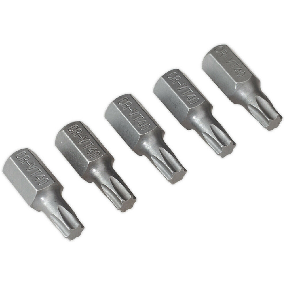 Loops 5 Pack - T40 X 30Mm Trx Star Short Bit Set - Hex Shaft - Chrome Vanadium Steel