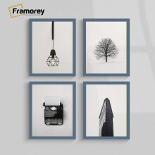(6x4 Inch) Dark Grey Picture Frame / Wall Art Frames / Flat Wooden Effect Poster Frame / Photo Print Frame