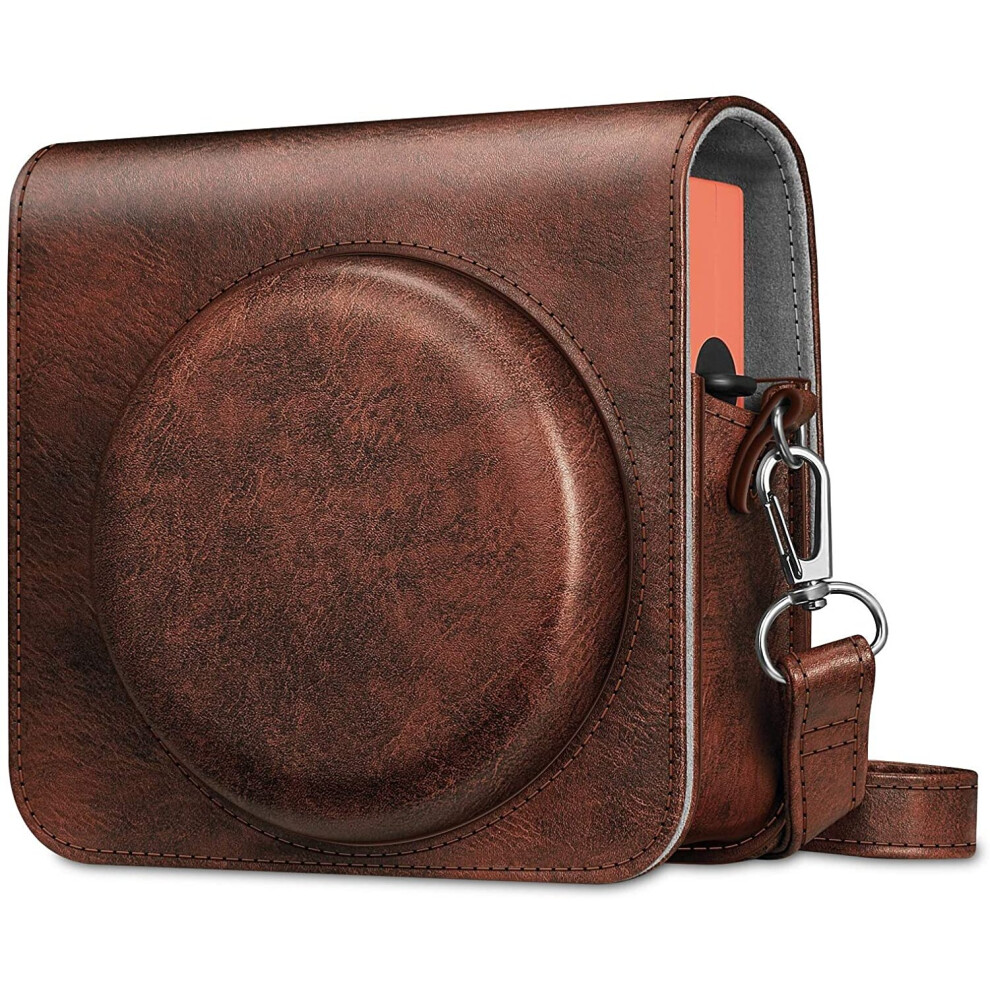 FINTIE Protective Case for Fujifilm Instax Square SQ1 Instant Camera - Premium Vegan Leather Bag Cover with Removable Adjustable Strap, Vintage Brown-image-OPC-P8WSVZF-NEW