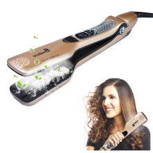iGutech Steam Hair Straightener with 3D Anti-Scald Comb, 230C, Auto-Off, MCH Heating, Titanium Plate, 360 Rotating Cord