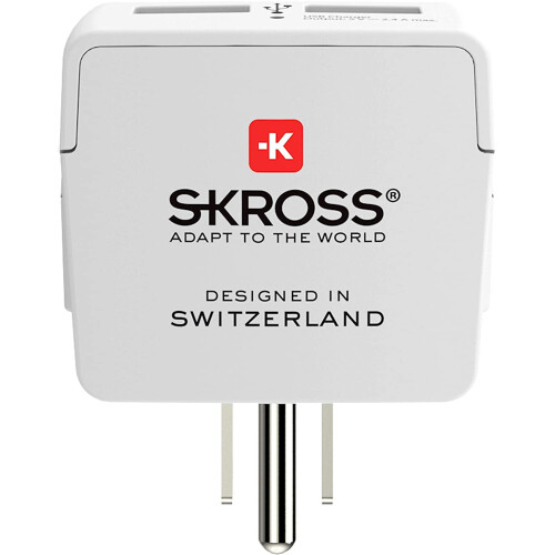 Adaptador - SKROSS - EUROPA A USA+ - 2 USB - Blanco - Rectangular 1