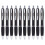 (Black) 10 Pack Coloured Retractable Ballpoint Pens Blue Ink Push Button Pen 1
