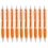 (Orange) 10 Pack Coloured Retractable Ballpoint Pens Blue Ink Push Button Pen 1
