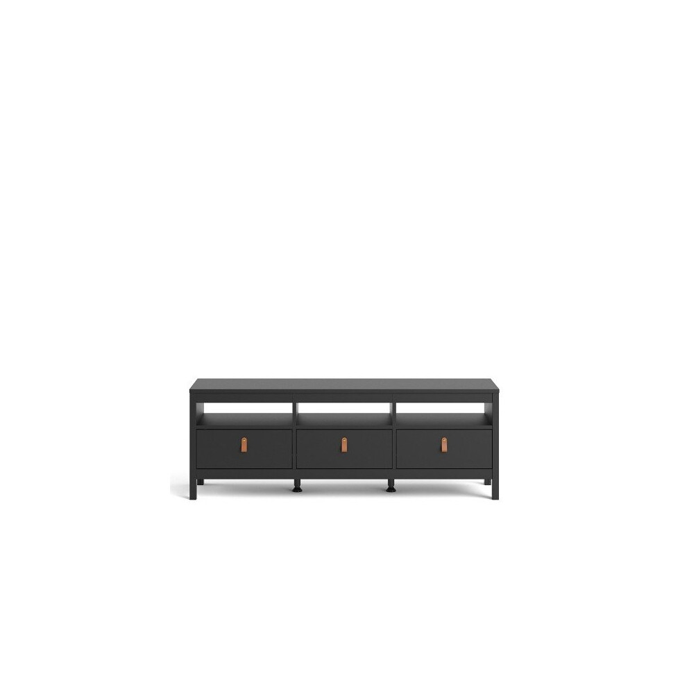 Barcelona Tv-unit 3 drawers in Matt Black