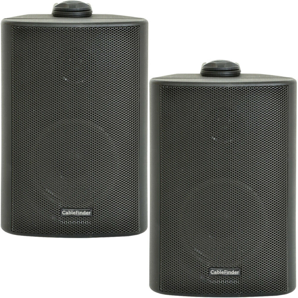 (Pair) 2X 4" 70W Outdoor Rated Speakers Wall Mounted Hifi 8Ohm & 100V Black 5055538132421