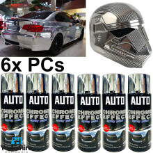 6x PCs Chrome Foil Mirror Metallic Effect Auto Aerosol Spray Paint DIY Car 400ml