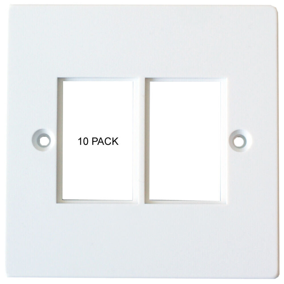10 Pack 2X Double Gang Module Modular Frame 25 X 38Mm Lj6c Wall Face Plate Cable 5055538145483