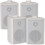 Loops 2x Pair 2 Way Compact Stereo Speakers 3" 60W 8Ohm White Wall Mounted Surround 1