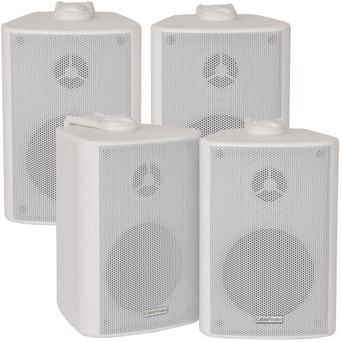 Loops 2x Pair 2 Way Compact Stereo Speakers 3" 60W 8Ohm White Wall Mounted Surround