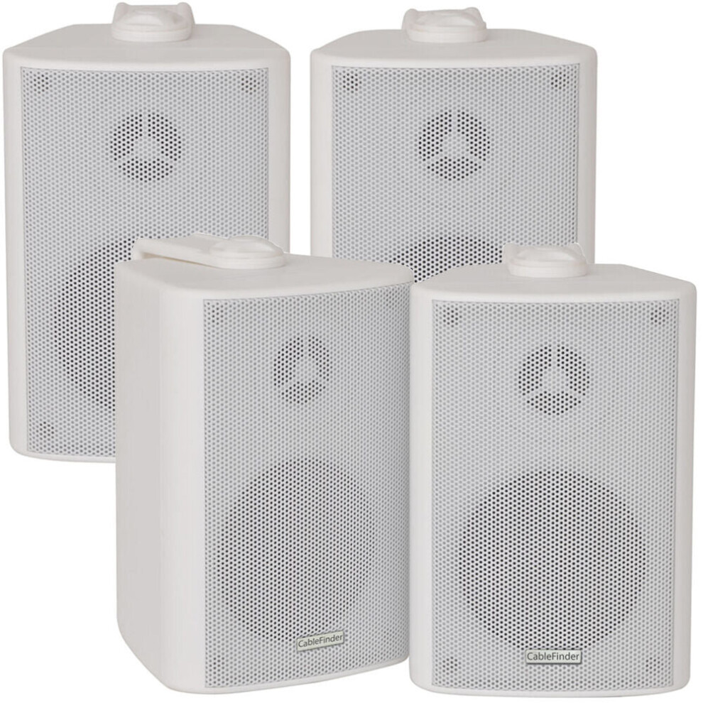 Loops 2X Pair 2 Way Compact Stereo Speakers 3" 60W 8Ohm White Wall Mounted Surround
