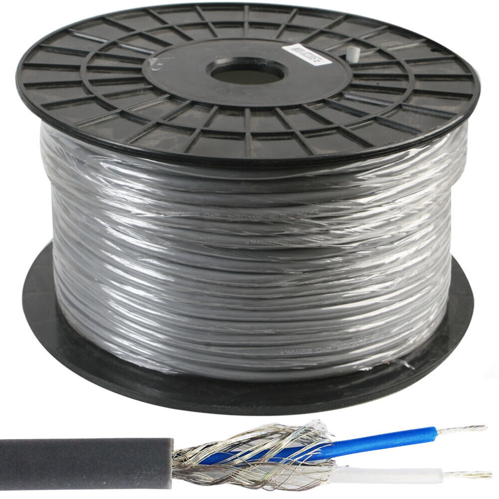 50m 2 Core DMX Lighting Slave Cable Reel Drum Shielded Lead Twisted Pair Stage