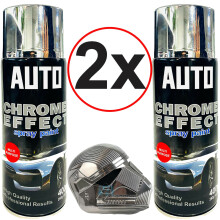 2x PCs Chrome Foil Mirror Metallic Effect Auto Aerosol Spray Paint DIY Car 400ml