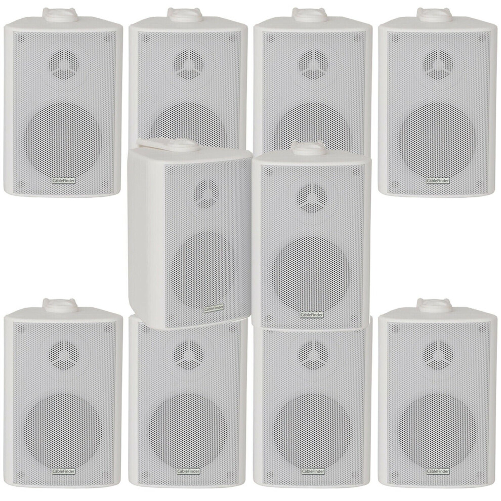 10X 120W Wall Mounted Stereo Speakers 6.5" 8Ohm Premium Home Audio Music White 5056199821068