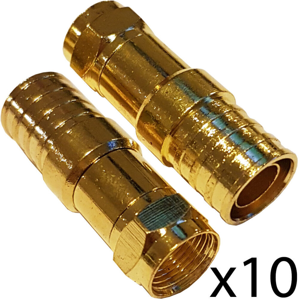 10x PRO Outdoor CT125 WF125 F Type Hex Crimp Connector Plug Thick Coax Cable