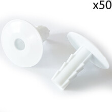 50x 8mm White Single Cable Bushes Feed Through Wall Cover Coaxial Hole Tidy Cap