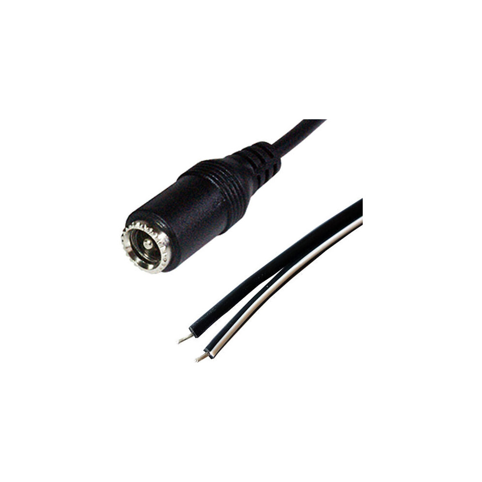 5M Dc Power Cable Lead 5.5Mm X 2.1Mm Female Socket To Bare Ends Cctv Camera Dvr 5055538185830
