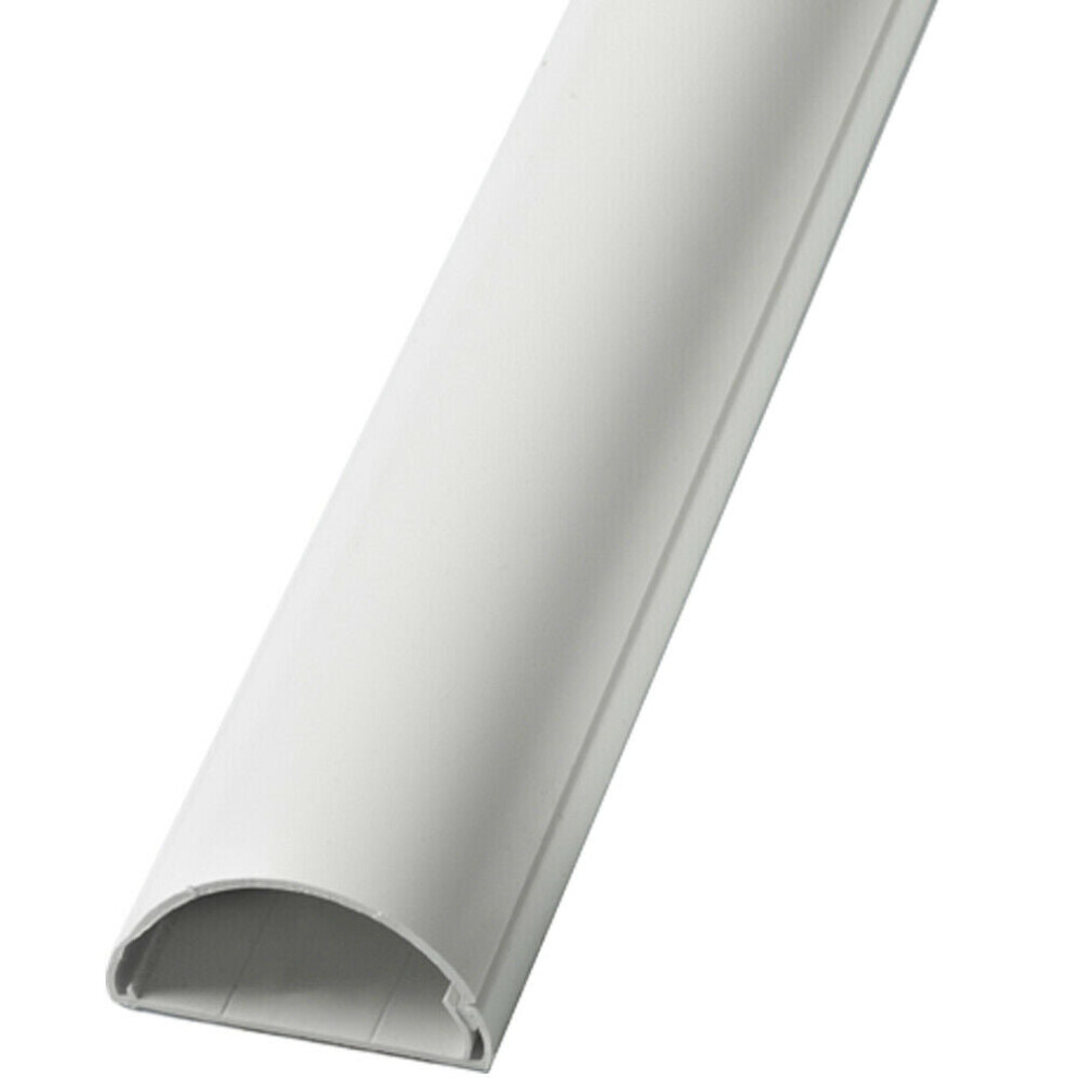 1M 16Mm X 8Mm White Speaker Cable Trunking Conduit Cover Av Tv Ethernet Wall 5055538195761