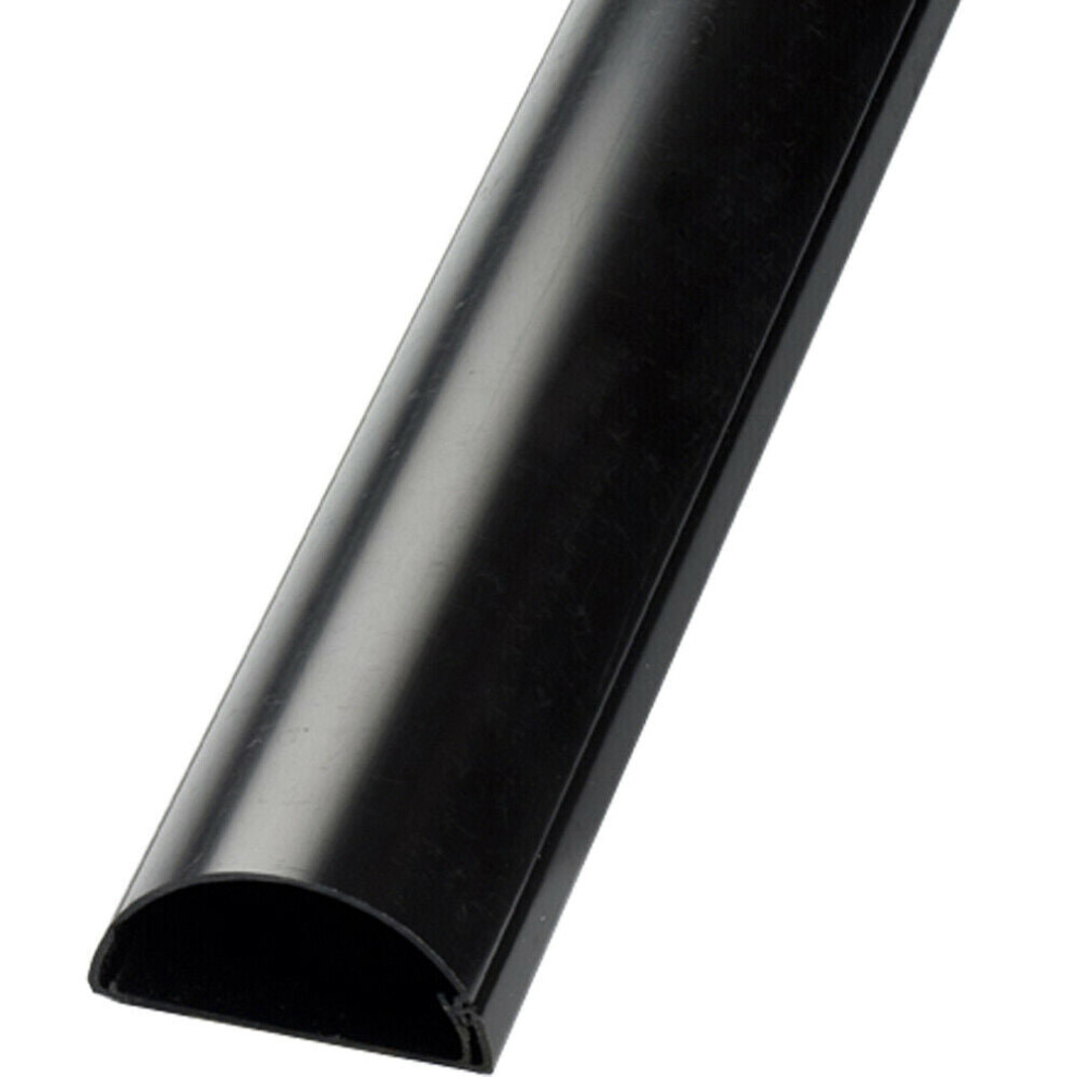 1M 16Mm X 8Mm Black Speaker Cable Trunking Conduit Cover Av Tv Ethernet Wall 5055538195884