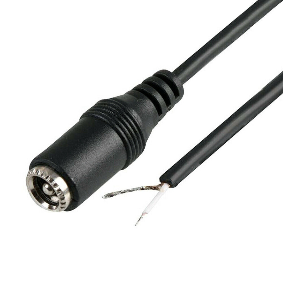 2M DC Power Cable Lead 5.5mm x 2.5mm Female Socket to Bare Ends CCTV Camera DVR